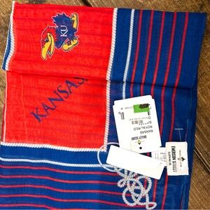 NWT Emerson Street Kansas Jayhawks Red and Blue Scarf